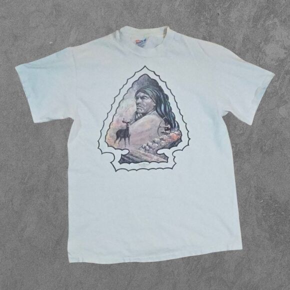 Hanes Other - Vintage Native American ISHI Shirt 90s Single Stitch M